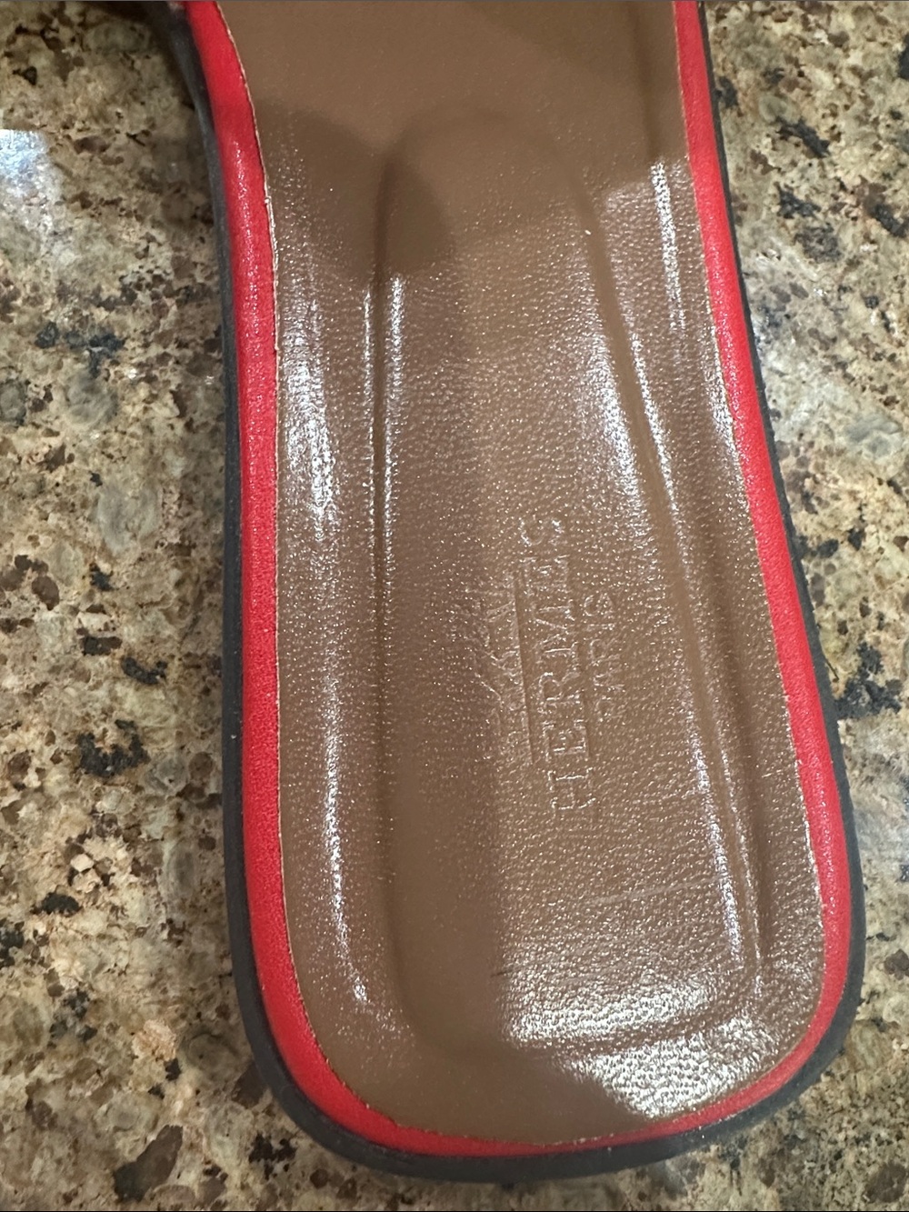 Women’s Red Slide Sandals, like new, size 8 - Picture 5 of 11